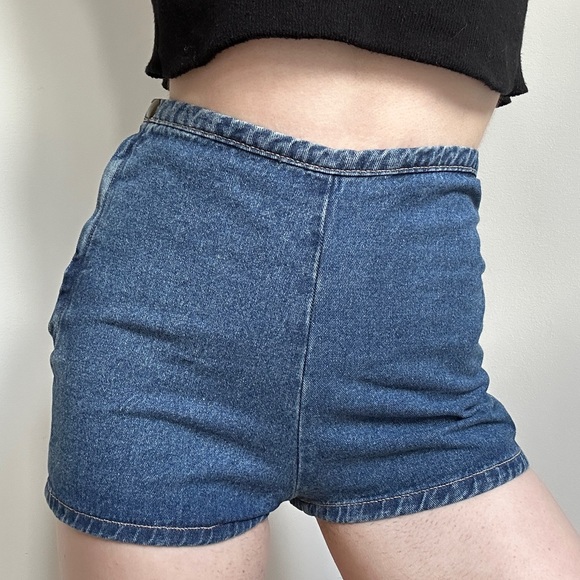 Unique High Waisted Denim Shorts - Picture 1 of 4
